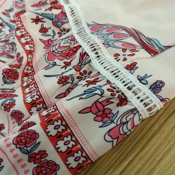 BOHO Off Shoulder Floral Print Maxi Gypsy Dress - Picture 6 of 10